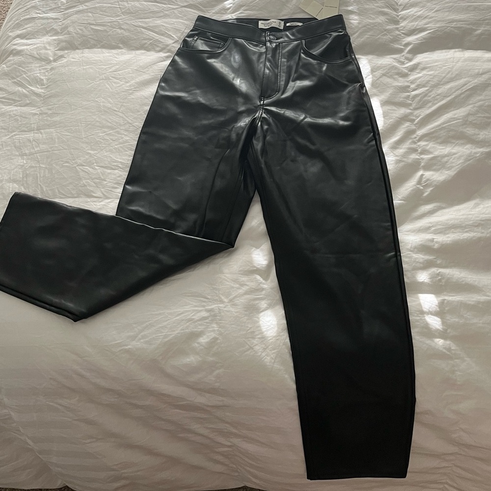 Black Abercombie Leather Pants